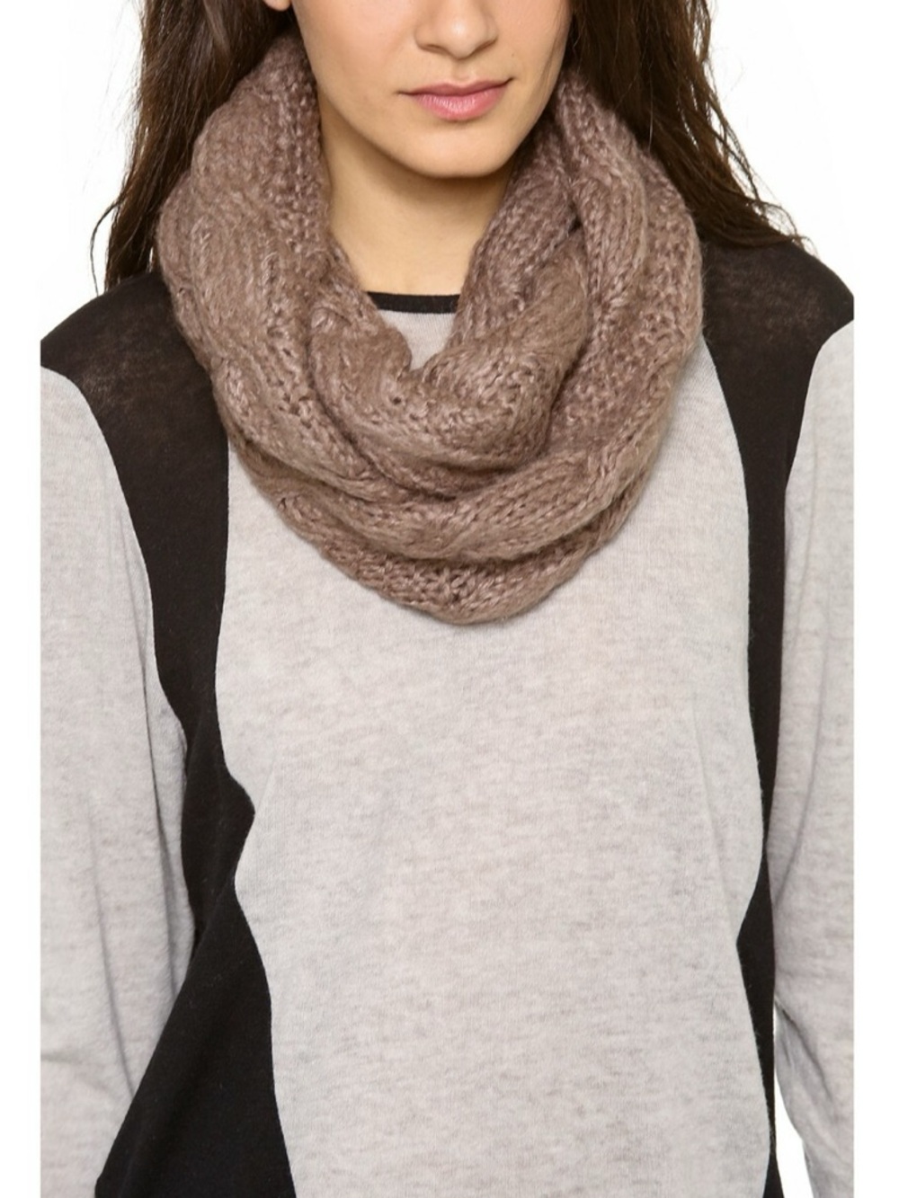 Shopbop Bop Basics Thick Knit Double Eternity Scarf in Taupe